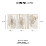 Golden Whisper Trio – Canvas Printed Wall Art Set (3 Pieces) - Image 3