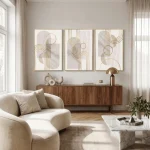 Golden Whisper Trio – Canvas Printed Wall Art Set (3 Pieces) - Image 4