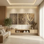 Golden Leaf – Canvas Printed Wall Art Set (3 Pieces) - Image 2