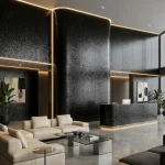 STC Luxurious Metal Finish Bamboo Charcoal Wall Sheet – Black Water Ripple BC-18 - Image 6