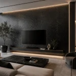 STC Luxurious Metal Finish Bamboo Charcoal Wall Sheet – Black Water Ripple BC-18 - Image 7