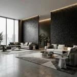 STC Luxurious Metal Finish Bamboo Charcoal Wall Sheet – Black Water Ripple BC-18 - Image 2