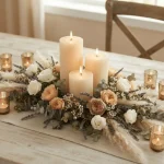 Elegant Ribbed Pillar Candle Set - Image 4