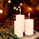 Elegant Ribbed Pillar Candle Set - Image 5