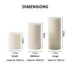 Elegant Ribbed Pillar Candle Set - Image 2