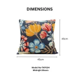 Midnight Bloom Embroidered Decorative Cushion Cover - Image 2
