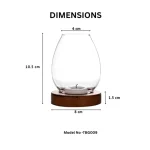 Wood Base Glass Tea Light Holder - Image 2