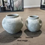 Rustic Orb Textured Ceramic Decorative Vase - Image 4