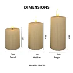 Luxury Flameless Ribbed Pillar LED Candle Set - Image 2