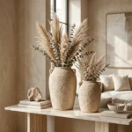 Rustica Clay Textured Ceramic Decorative Vase - Image 5