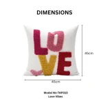 Love Vibes Embroidered Decorative Cushion Cover  - Image 2