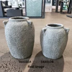 Heritage Stone Textured Ceramic Decorative Vase - Image 4