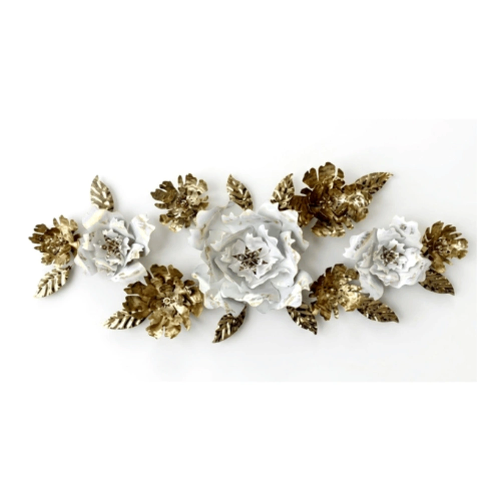 05-6 Golden Vine Rose Metal Wall Decor