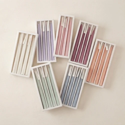Coloured Taper Candle Set