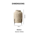 TerraStone Pedestal Textured Ceramic Decorative Vase - Image 2
