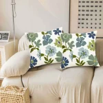 Azure Bloom Embroidered Decorative Cushion Cover  - Image 3