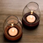 Wood Base Glass Tea Light Holder - Image 6