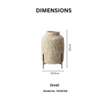 TerraStone Pedestal Textured Ceramic Decorative Vase - Image 3