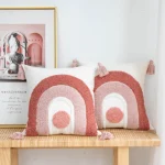 Boho Rainbow Embroidered Decorative Cushion - Image 6
