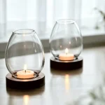 Wood Base Glass Tea Light Holder - Image 7