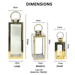 Golden Serenity Decorative Metal Lantern Candle Holders - Image 2