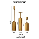 Modern Gold Decorative Metal Pillar Candle Holders - Image 2