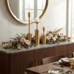 Modern Gold Decorative Metal Pillar Candle Holders - Image 3