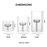 Modern Glass Tea Light Holder Set - Image 2