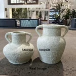 Pebble Terra Textured Ceramic Decorative Vase - Image 4