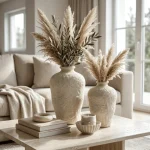 Luna Sandstone Textured Ceramic Decorative Vase - Image 6