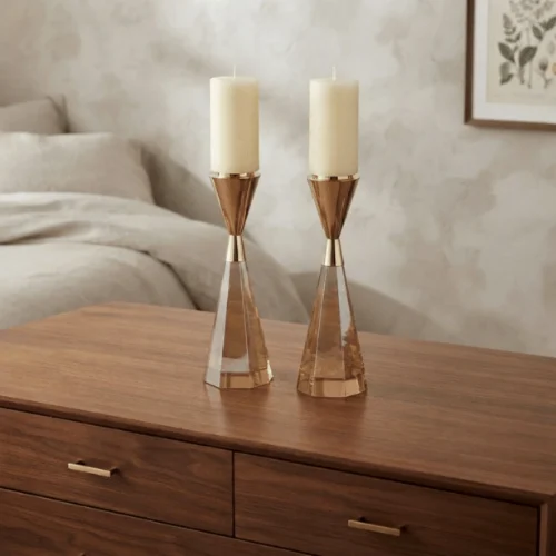 Luxury Crystal Candle Holder Set