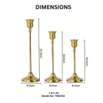 Imperial Luxe Decorative Metal Candle Stand Set - Image 2