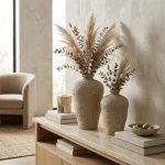 Luna Sandstone Textured Ceramic Decorative Vase - Image 7