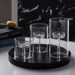 Modern Glass Tea Light Holder Set - Image 5
