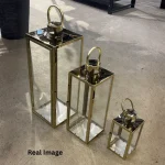 Golden Serenity Decorative Metal Lantern Candle Holders – candle not included - Image 4