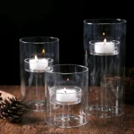 Modern Glass Tea Light Holder Set - Image 7