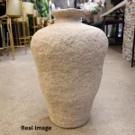 Luna Sandstone Textured Ceramic Decorative Vase - Image 5