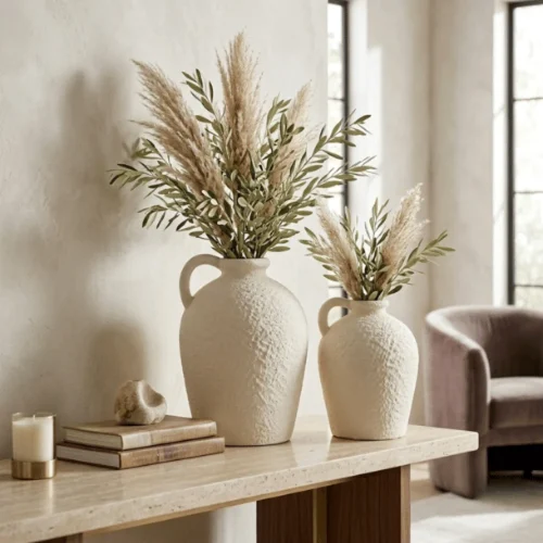 Pearl Textured Ceramic Decorative Vase