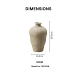 Luna Sandstone Textured Ceramic Decorative Vase - Image 3
