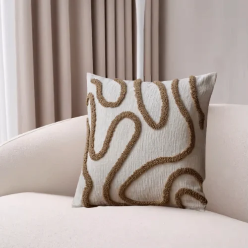 EarthFlow Embroidered Decorative Cushion Cover 