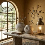 Rustic Orb Textured Ceramic Decorative Vase - Image 6