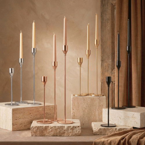 Decorative Metal Candle Stand Set