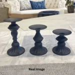 Vintage Black Candle Holder Set– candle not included - Image 3