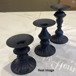 Vintage Black Candle Holder Set– candle not included - Image 4