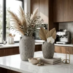 Heritage Stone Textured Ceramic Decorative Vase - Image 6