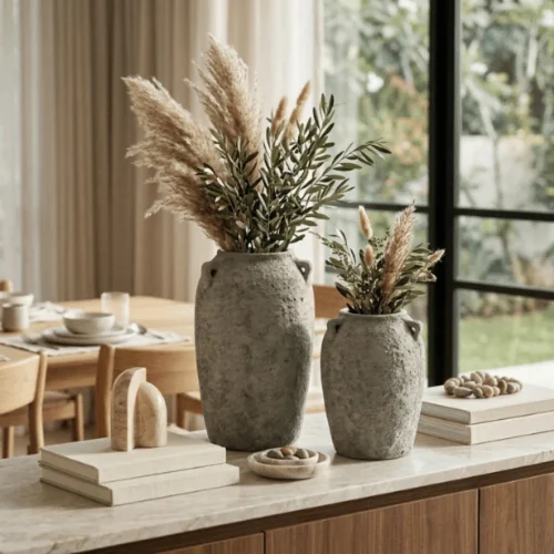 Stone Textured Ceramic Decorative Vase