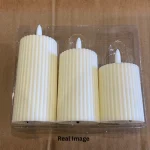 Luxury Flameless Ribbed Pillar LED Candle Set - Image 5