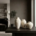 Ivory Dune Textured Ceramic Decorative Vase - Image 5