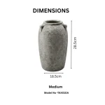 Heritage Stone Textured Ceramic Decorative Vase - Image 2