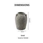 Heritage Stone Textured Ceramic Decorative Vase - Image 3